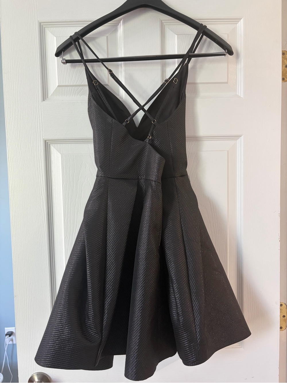 Black Textured Fit-and-Flare Dress - Picture 2 of 6